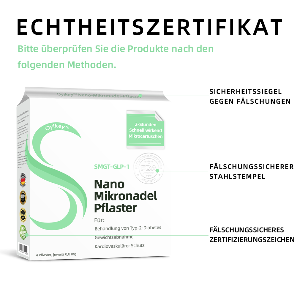 【7 dager for å se resultater】👨⚕️Oyikey®SMGT-GLP-1 Nano mikronålplaster (Painless, langvarig, mot diabetes, fedme og hjerte- og karsykdommer) 🍒
