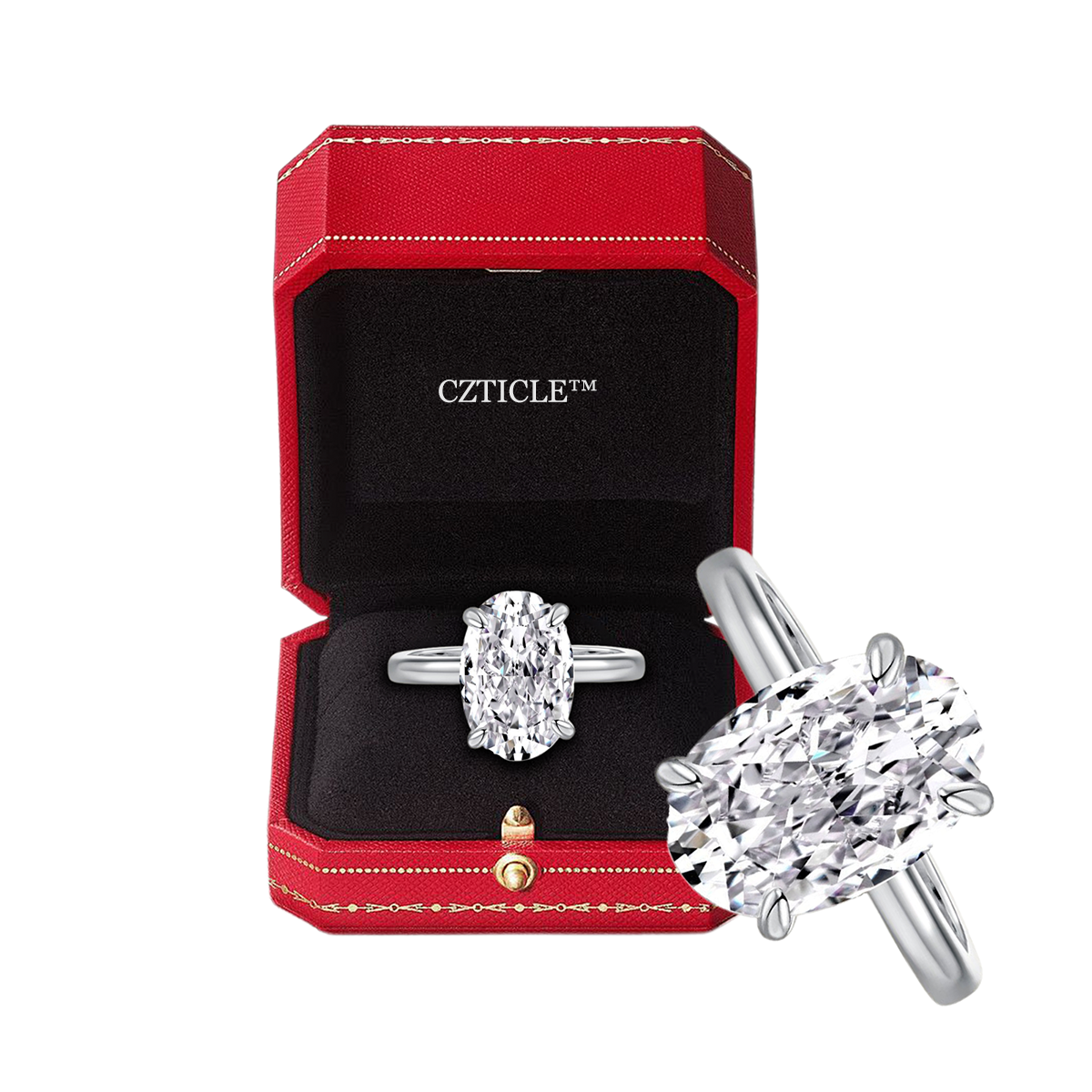 𝘾𝙕𝙏𝙄𝘾𝙇𝙀™Magnetisk terapi moissanittdiamantring (💍Ringen er justerbar og er en uniseksmodell)🛒🛒