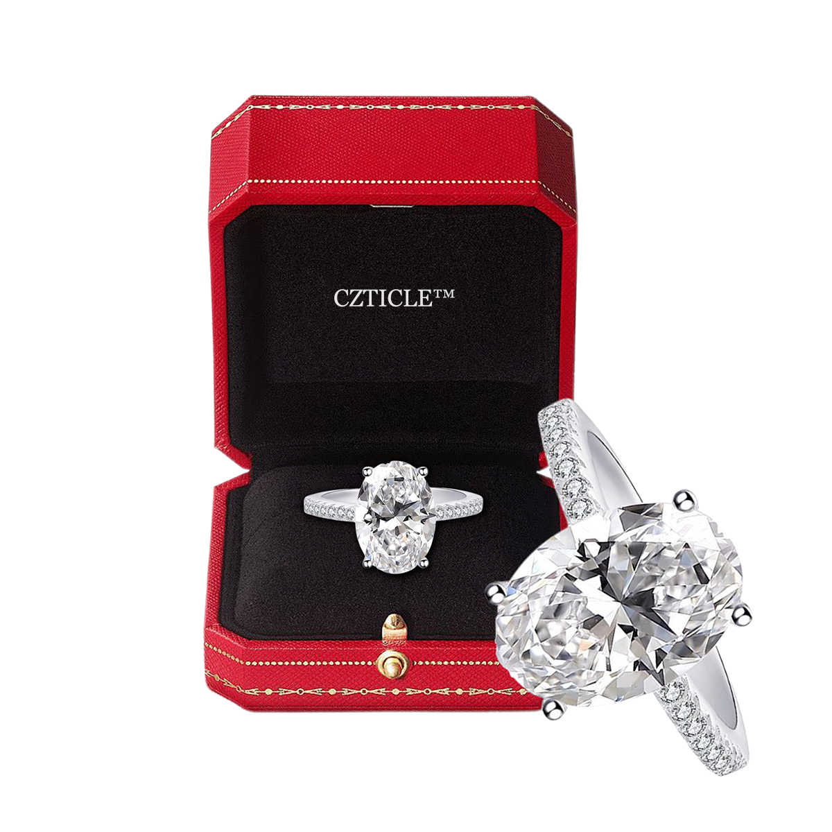 𝘾𝙕𝙏𝙄𝘾𝙇𝙀™Magnetisk terapi moissanittdiamantring (💍Ringen er justerbar og er en uniseksmodell)🛒🛒