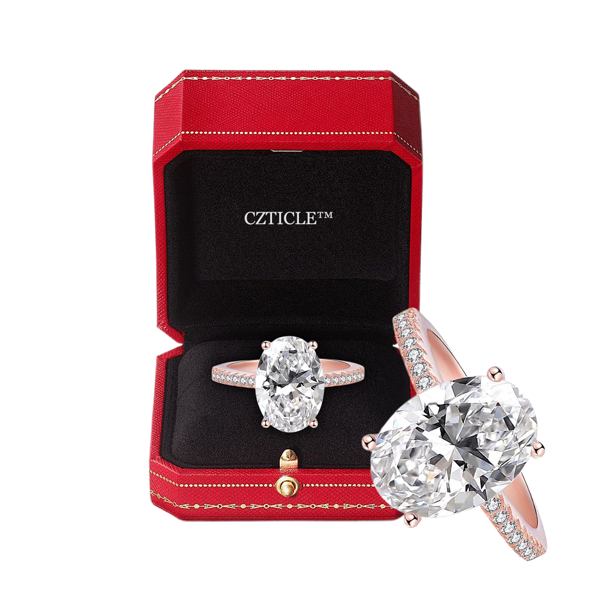 𝘾𝙕𝙏𝙄𝘾𝙇𝙀™Magnetisk terapi moissanittdiamantring (💍Ringen er justerbar og er en uniseksmodell)🛒🛒